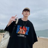 T7134P25夏季男士t恤宽松潮牌港风半袖打底衫短袖t恤，男装T恤，星座510A-5