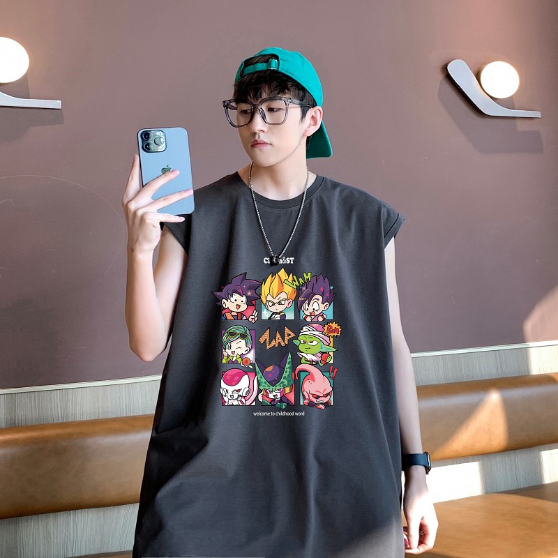 TW7144P28重磅直播品质卡通印花无袖背心无袖T男篮球t恤个性运动T,男装T恤,星座510A-5