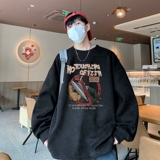 YJ7277P45直播品质重磅麂皮绒卫衣圆领男上装侧开叉下摆卫秋冬卫，男装卫衣，星座510A-5