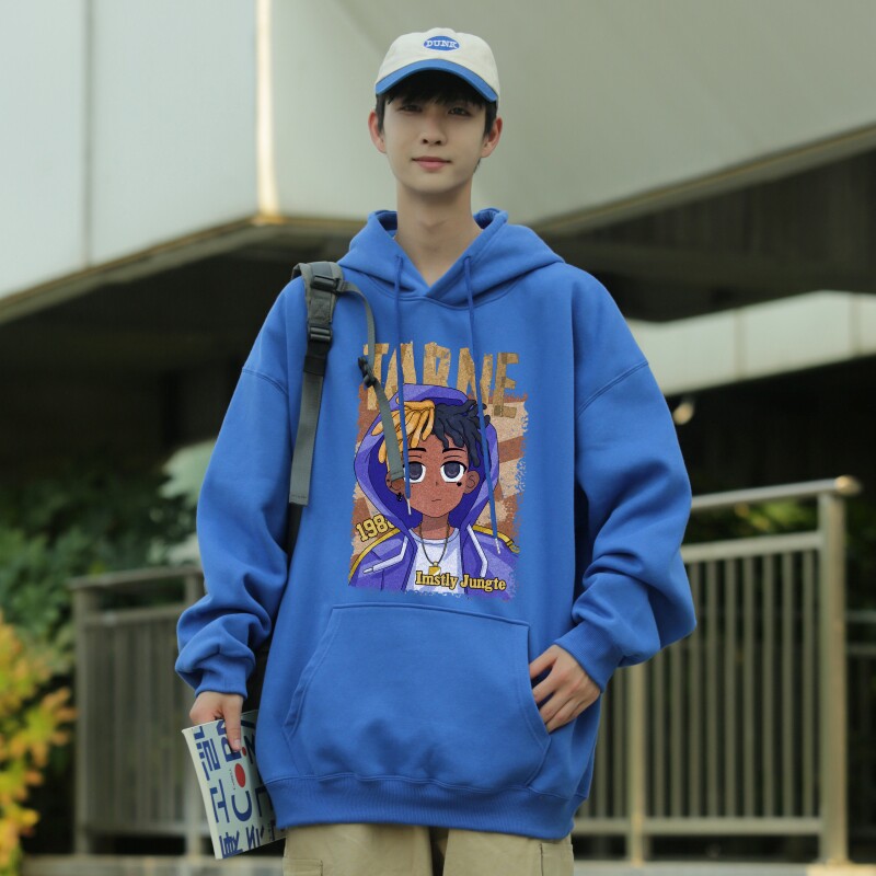 L6212P50秋新品连帽印花宽松棉卫衣长袖外穿卫衣潮牌男装男士外套,男装卫衣,星座510A-5