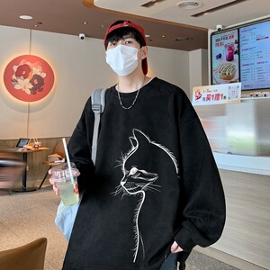 YJ7268P45直播品质重磅麂皮绒卫衣圆领男上装开叉下摆卫秋冬卫,张予曦复古红色连衣裙显瘦搭配图片