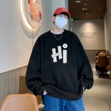 YJ7275P45直播品质重磅麂皮绒卫衣圆领男上装开叉下摆卫秋冬卫，男装卫衣，星座510A-5