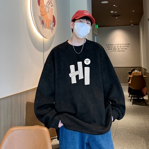 YJ7275P45直播品质重磅麂皮绒卫衣圆领男上装开叉下摆卫秋冬卫,粉红色连体吊带怎么搭配图片