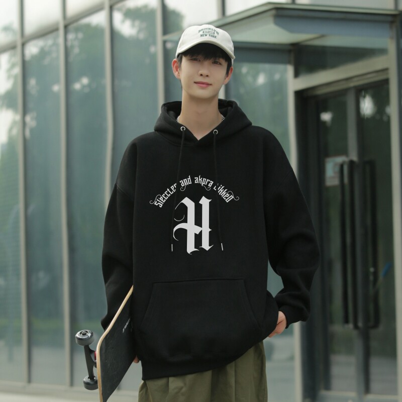 L6209P50秋新品连帽印花宽松棉卫衣长袖外穿卫衣潮牌男装男士外套，男装卫衣，星座510A-5