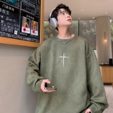 YJ7463P45直播品质男士麂皮绒卫衣圆领男上装侧开叉下摆卫秋冬卫，男装卫衣，星座510A-5