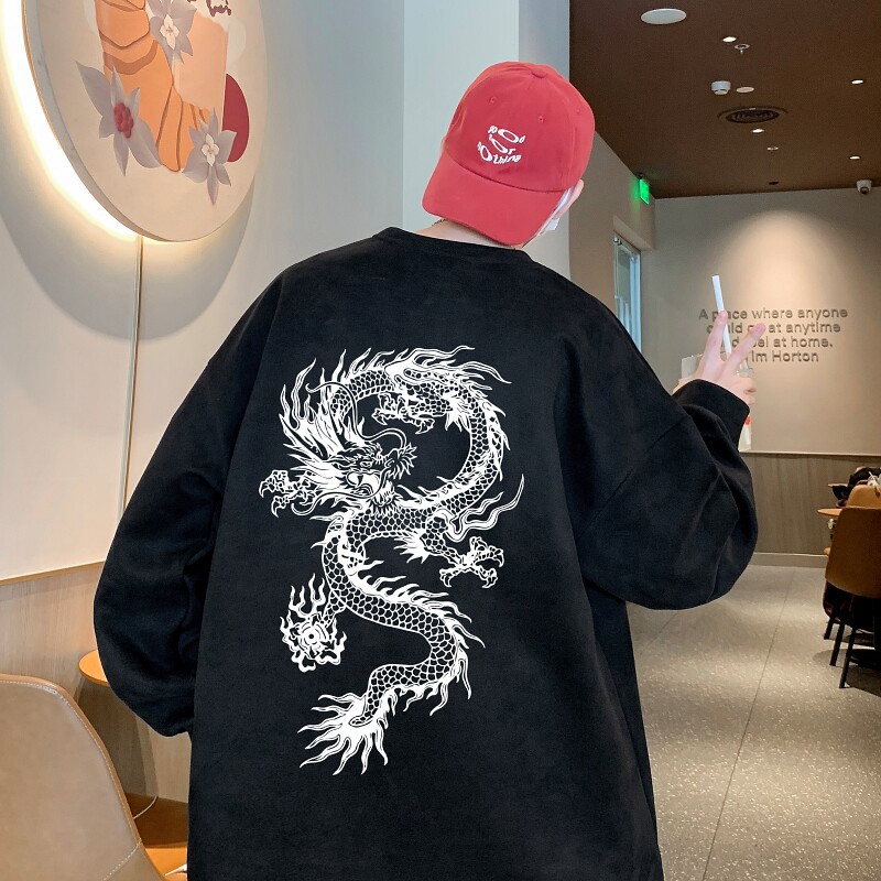 YJ7466P45直播品质男士麂皮绒卫衣圆领男上装侧开叉下摆卫秋冬卫，男装卫衣，星座510A-5