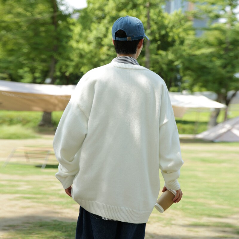 MK5572P75日系Cityboy针织开衫男春秋款简约纯色外套学院风少年,男装针织衫/毛衣,星座510A-5