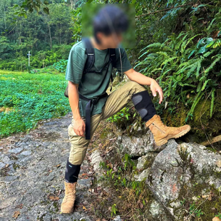 青峰侠力推防蛇咬护腿户外爬山巡逻训犬护具防狗牛皮绑腿脚套加厚