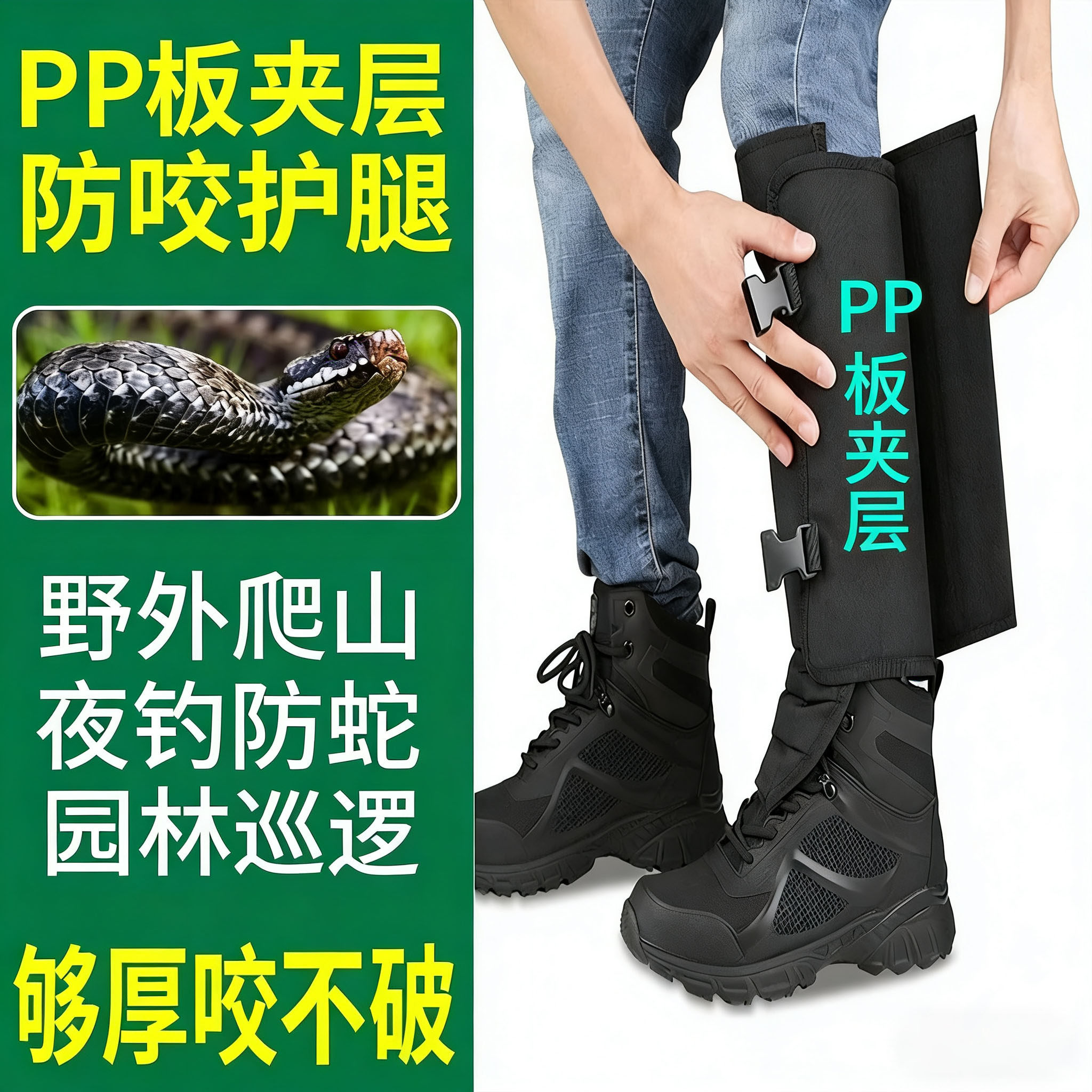 防蛇咬护腿绑腿套野外户外丛林防狗咬训狗猫养殖徒步腿套登山男女