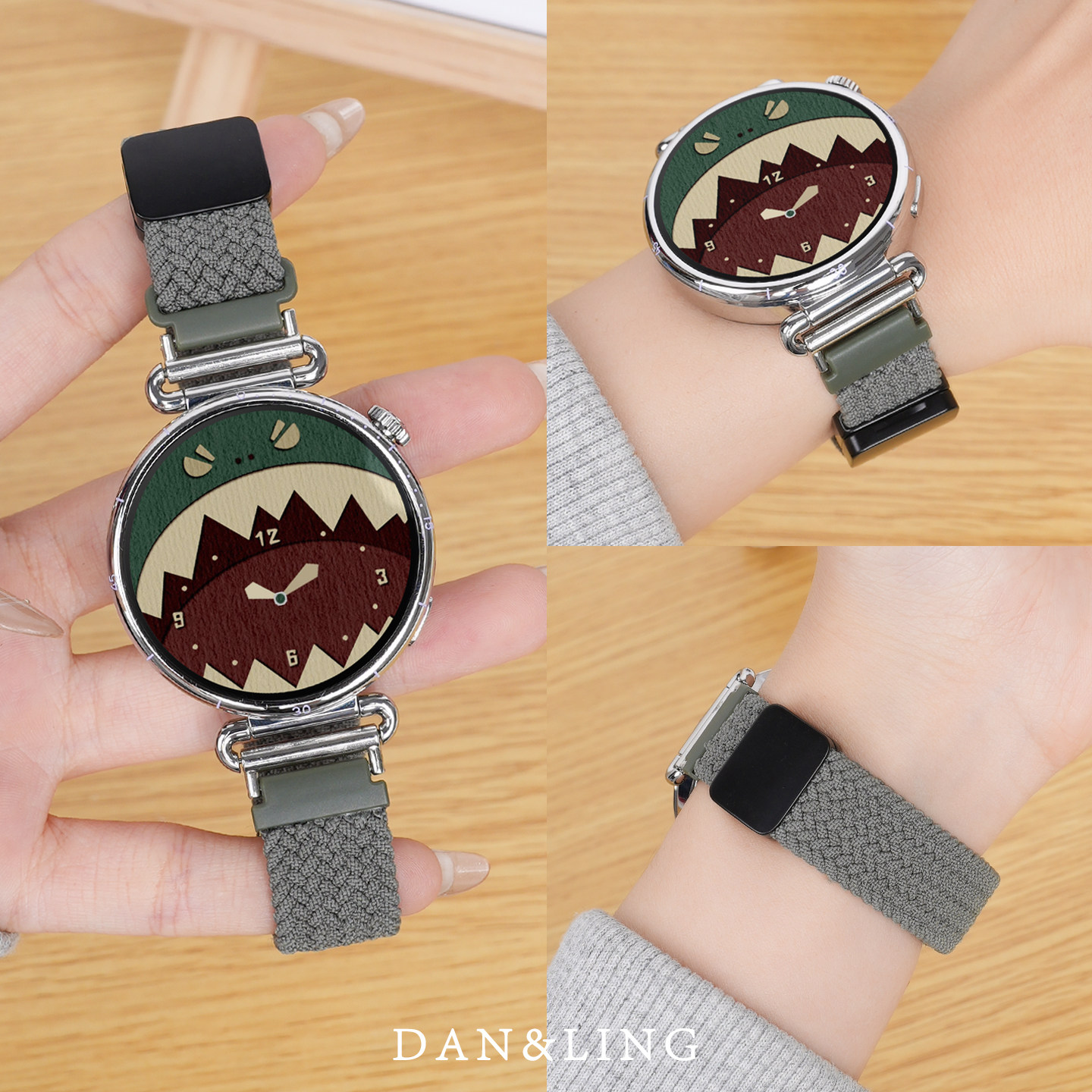 丹灵公主适用华为gt6表带女watch5手表gt5pro橄榄绿新款gt4女腕带watchgt5高级感gt3编织女款2智能女士运动男