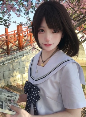 【夏玉】桔梗原创正版基础款绀色短袖水手服校供优等生jk制服套装