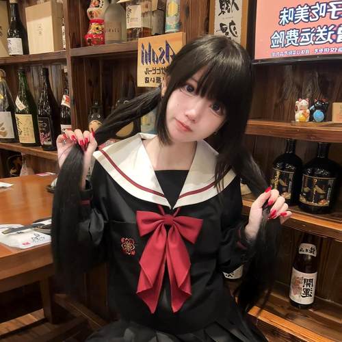 桔梗原创校供感黑色jk水手服套装