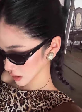 复古猫眼墨镜女高级感时尚防紫外线网红太阳眼镜防晒百搭御姐黑色