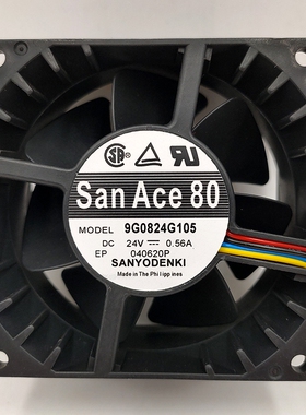 Sanyo/三洋 9G0824G105 8038 24v0.56A 8厘米金属 4线pwm控速风扇