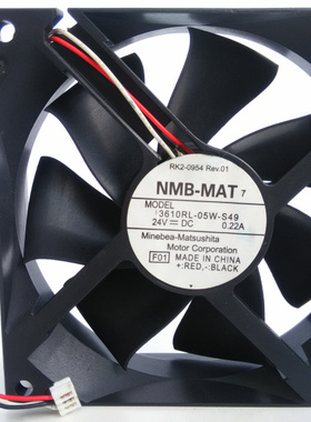 NMB 3610RL-05W-S49 24V 0.22A 9025 9cm 机箱变频器散热风扇