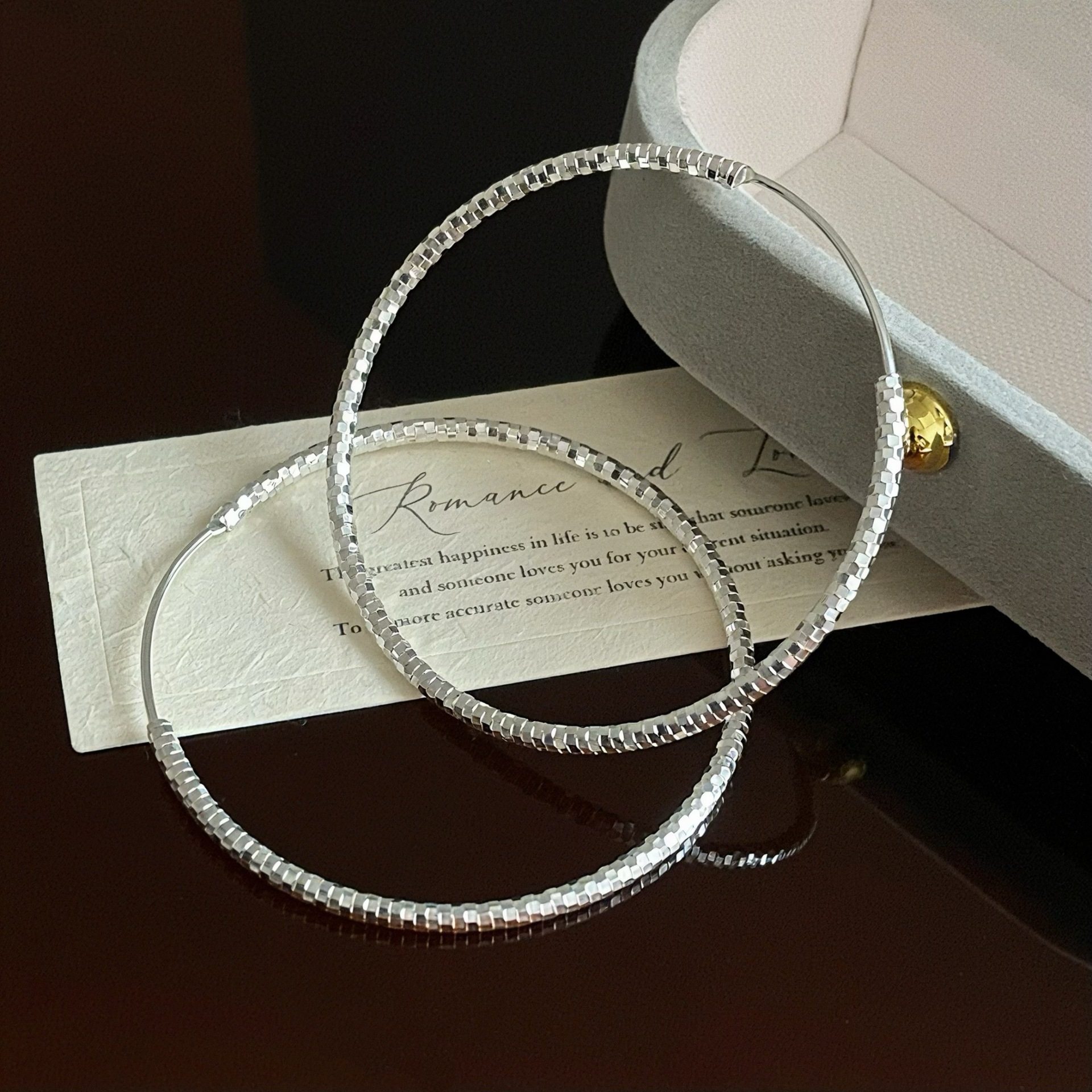 S925纯银车花碎冰冰圈圈耳圈女耳环圆方脸耳环耳扣素圈轻奢银耳饰,饰品/流行首饰/时尚饰品新,银饰耳饰,淘宝优惠券,粉丝福利购,淘宝优惠卷