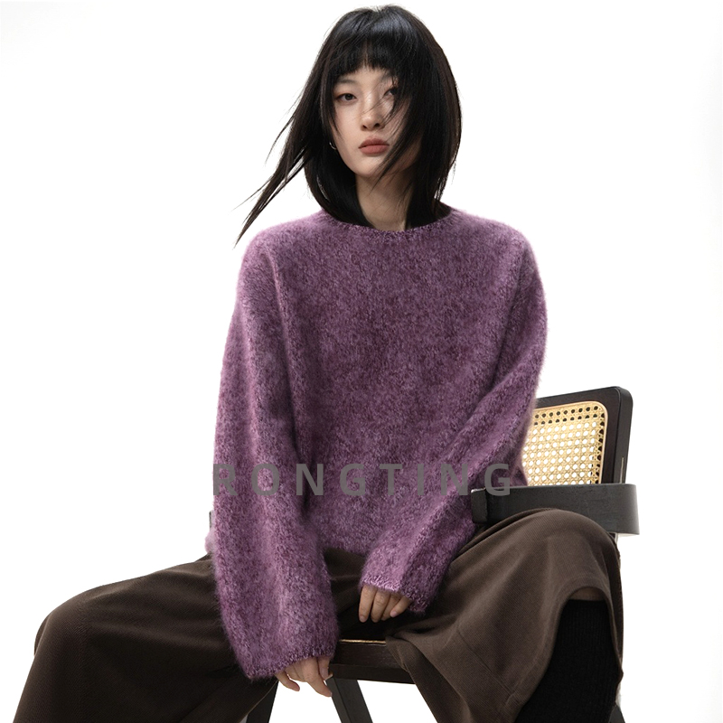 绒汀/定制花纱【梦幻雪绒衫】山羊绒拉绒拉毛+绵羊毛氛围感针织衫