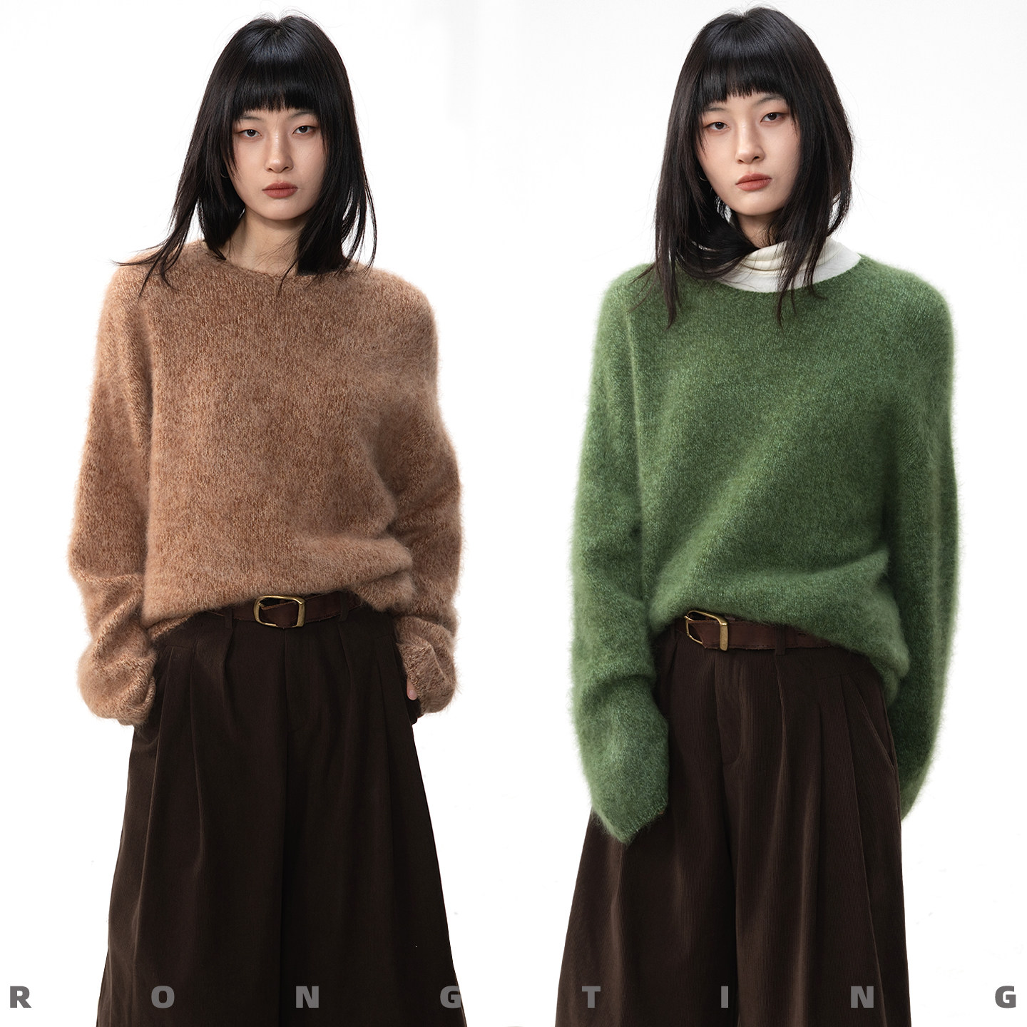 绒汀 RONGTING【定制花纱】 山羊绒拉绒拉毛+绵羊毛女针织