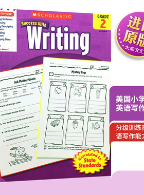 Scholastic Success with Writing 2 英文原版书籍美国小学二年级英语写作练习册 英文版学乐进口原版英语教材儿童图书