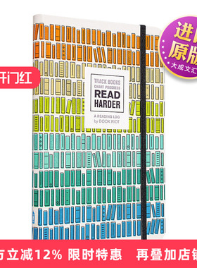 英文原版 Read Harder A Reading Log Track Books  Chart Progress 努力阅读吧！我的阅读笔记本 英文版 进口英语原版书籍