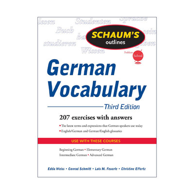 原版 Schaum's Outline of German Vocabulary 全美经典学习指导系列 德语词汇 第3版 进口原版书籍