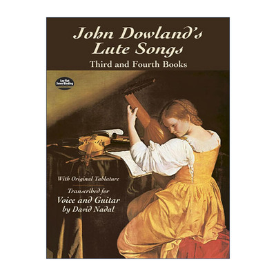 英文原版 John Dowland's Lute Songs 约翰·道兰德鲁特琴曲作品集 3-4册原始乐谱 琵琶 John Dowland 英文版 进口英语原版书籍