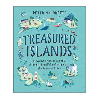 英文原版 Treasured Islands 珍贵的岛屿 200个英国周边美丽海岛的探索指南 英文版 进口英语原版书籍