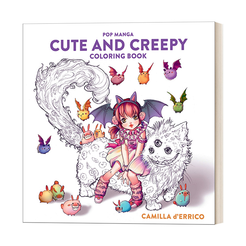 英文原版 Pop Manga Cute and Creepy Coloring Book 流行漫画可爱恐怖主题涂色书 乔·舒斯特漫画大奖得主 英文版 进口英语书 书籍/杂志/报纸 生活类原版书 原图主图