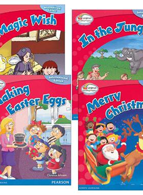 英文原版 Bright Readers L1 小学英语分级阅读绘本1级系列4册 丛林中 圣诞快乐 神奇祝愿 做复活节彩蛋 英文版 进口英语原版书籍