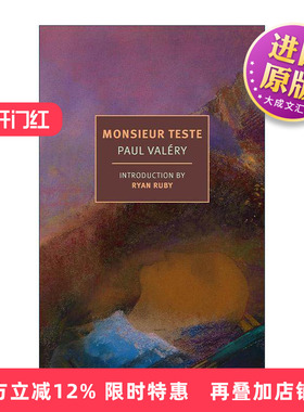 英文原版 Monsieur Teste New York Review Books Classics 泰斯特先生 保尔·瓦雷里 英文版 进口英语原版书籍