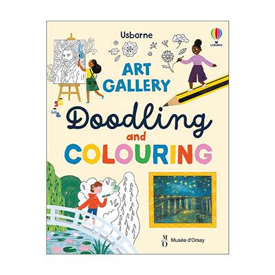 英文原版 Art Gallery Doodling and Colouring 儿童艺术涂色书 英文版 进口英语原版书籍