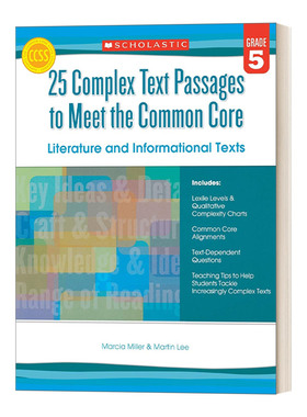 英文原版25 Complex Text Passages to Meet the Common Core Literature and Informational Texts Gr.5学乐美国课程大纲英语文学