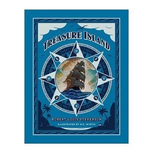 英文原版 Treasure Island 金银岛 全彩插画豪华版 精装 英文版 进口英语原版书籍