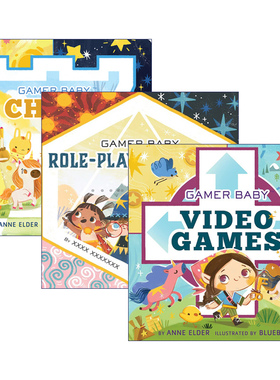 英文原版 Gamer Baby 3册 0-3岁幼儿儿童游戏绘本 激发想象力 纸板书 角色扮演/电子游戏/棋 英文版 进口英语原版书籍