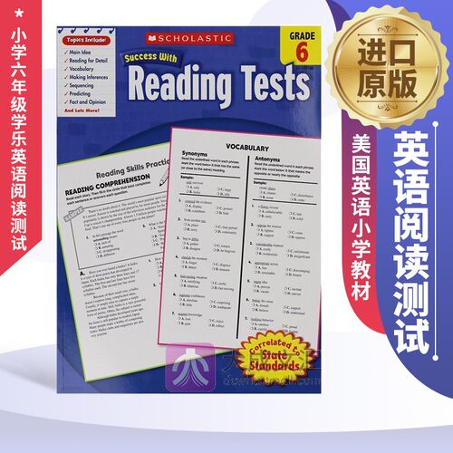Scholastic Success With Reading Tests 6 英文原版书 小学六年级学乐英语阅读测试 英文版进口美国英语小学教材儿童图书