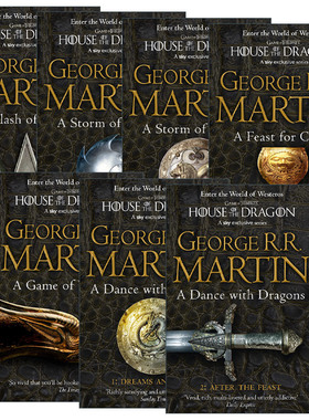 英文原版小说 A Song of Ice and Fire 冰与火之歌系列7册 权力的游戏 列王的纷争 冰雨的风暴 魔龙的狂舞 英文版 进口英语原版书