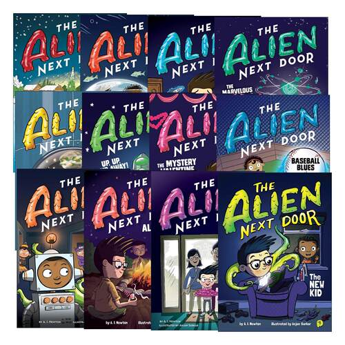 英文原版 The Alien Next Door 隔壁的外星人系列1-12册 儿童章节桥梁书 友谊故事 英文版 进口英语原版书籍