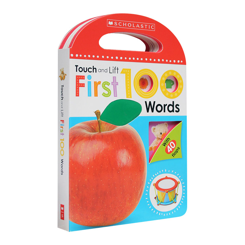 英文原版绘本 Touch and Lift First 100 Words 学乐初级100个单词 纸板触摸翻翻书 英文版 进口英语原版书籍儿童图书