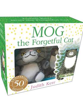 英文原版 Mog the Forgetful Cat Book and Toy Gift Set 爱忘事的小猫格格 朱迪丝·克尔经典绘本 礼盒装附赠可爱玩偶 英文版