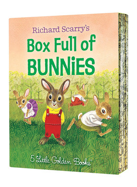 英文原版 Richard Scarry's Box Full of Bunnies 斯凯瑞兔子绘本5本盒装 精装小金书绘本 I am a Bunny 英文版 进口英语原版书籍