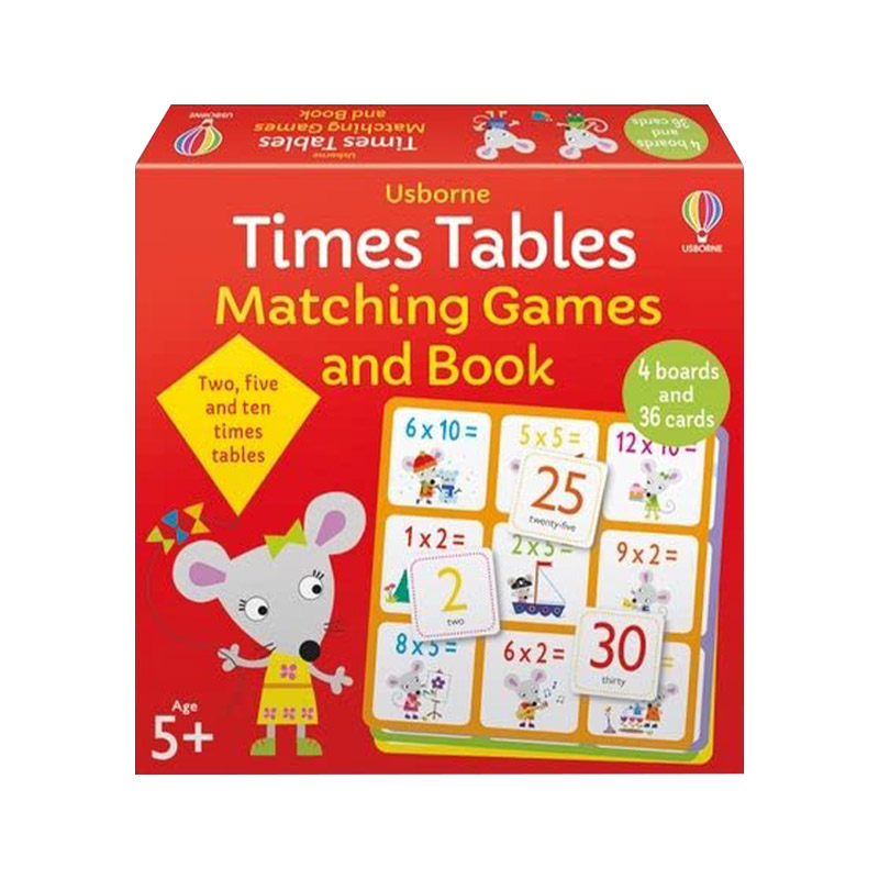英文原版 Times Tables Matching Games and Book 乘法卡片游戏套盒 趣味学乘法 益智游戏 亲子游戏 英文版 进口英语原版书籍