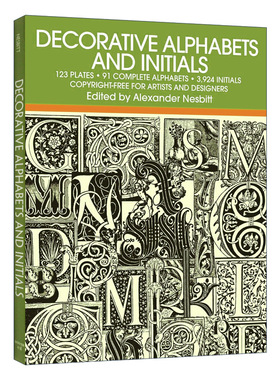 英文原版 Decorative Alphabets and Initials 进口艺术 装饰字母指南 进口原版书籍