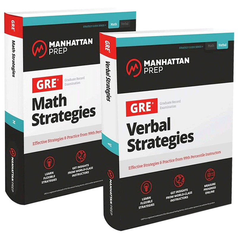 曼哈顿GRE数学和词汇策略2本套装 GRE Math and Verbal Strategies Set 英文原版 英文版 Manhattan Prep 进口原版英语考试书籍