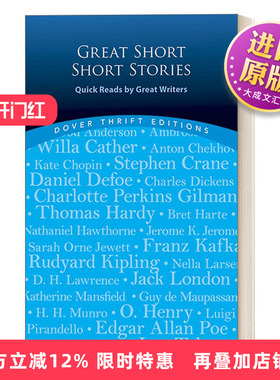 英文原版 Great Short Short Stories Quick Reads by Great Writers 优秀超短篇小说集 Dover Thrift Editions 进口英语原版书籍