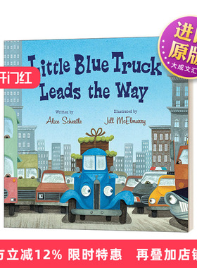 英文原版 Little Blue Truck Leads the Way Board Book  蓝色小卡车带路 绘本纸板书 英文版 进口英语原版书籍