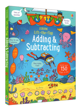 英文原版 Usborne Lift-the-Flap Adding and Subtracting 加减运算翻翻书 纸板书绘本 英文版 进口英语原版书籍