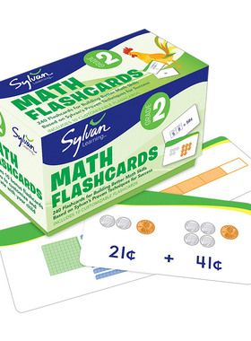 英文原版 2nd Grade Math Flashcards 美国小学二年级数学卡片240张 英文版 进口英语原版书籍儿童图书