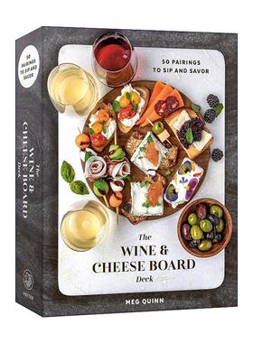 英文原版 The Wine and Cheese Board Deck 葡萄酒与芝士 创意搭配指南卡片 美味配方 Meg Quinn 英文版 进口英语原版书籍