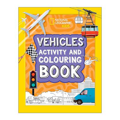 英文原版 Vehicles Activity and Colouring Book 国家地理儿童系列 车辆趣味活动涂色书 英文版 进口英语原版书籍