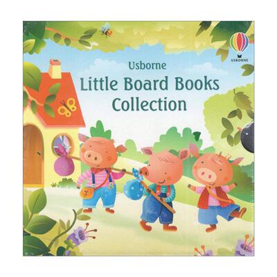 英文原版 Usborne Little Board Books 尤斯伯恩5册图画故事纸板书盒装 精装 姜饼人 麦克唐纳爷爷的农场 月球上 进口英语原版书籍